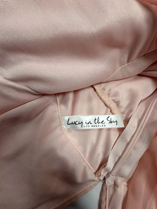 Lucy in the Sky Chiffon Slit Maxi Dress in Rose Blush- NEW Without Tag - Size S. - Image 10