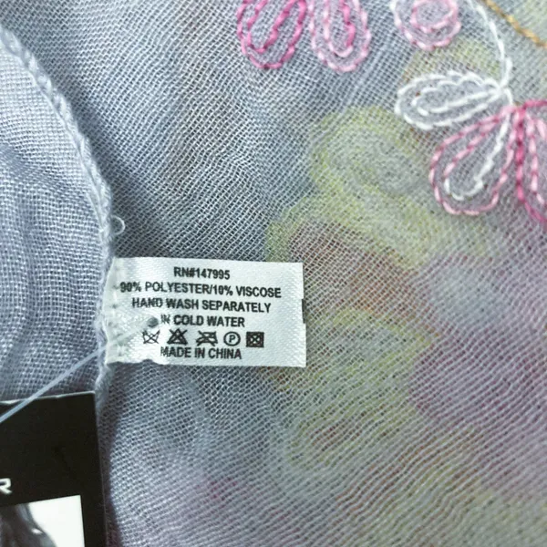NWT Bijoux Terner Embroidered Floral Border Scarf / Wrap Shawl - Image 11