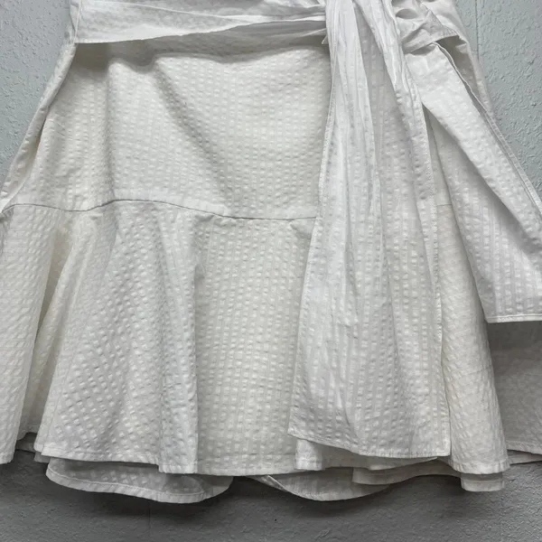 Club Monaco Ruffle Mini Skirt Women 8 Cotton Coastal Festival Coquette Y2K Angel - Image 5