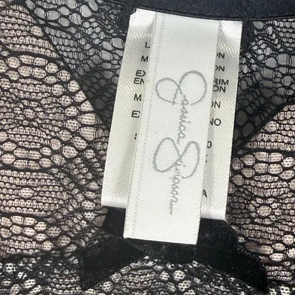 Jessica Simpson Black Pink Lace Ruffle Babydoll‎ Chemise JS60630 Womens Medium - Image 2