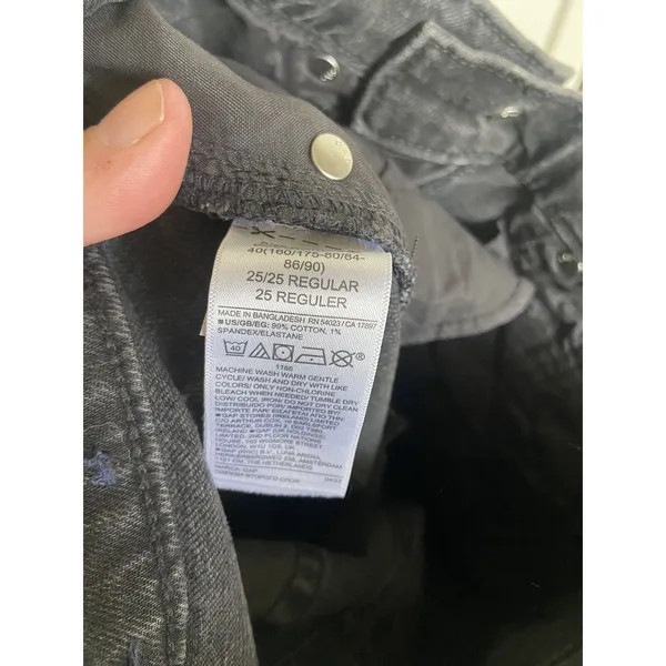 Gap Womens Jeans Sz 0 25R High Rise‎ Straight Black Denim - Image 5