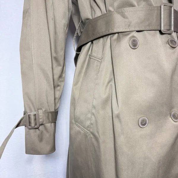 Vintage Worthington Made in Poland Long Double Breasted Trench Coat Women's 8 - Image 4