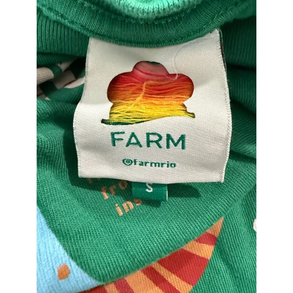 Farm Rio Green Capricornio Zodiac Graphic T-Shirt‎ Womens Small 100% Cotton - Image 4