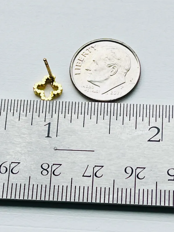 Anthropologie 14K Clover Stud Stacking Earrings - Image 5