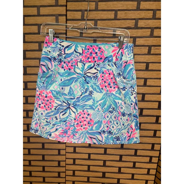 Lilly‎ Pulitzer Luxletic Blue And Pink Maryana Skort Size Small - Image 2