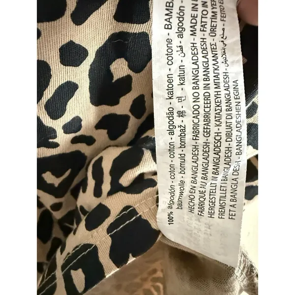 Zara Leopard Print Tee T‎ Shirt Womens Small Brown Short Sleeve Basic Casual - Image 4