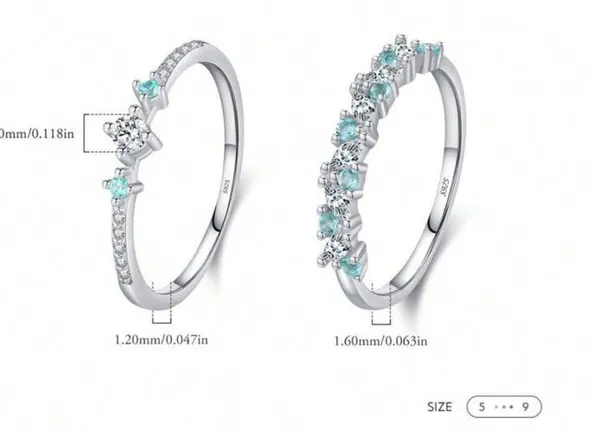 Sterling Silver and blue topaz rings.  - Image 5