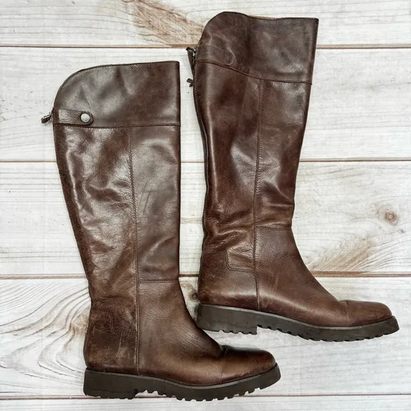 Franco Sarto Riding Boot Cosmina Brown Leather Tall Equestrian Heritage Prep - Image 3