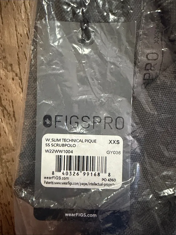 NWT Figs Charcoal Slim Technical Pique Polo - Image 4