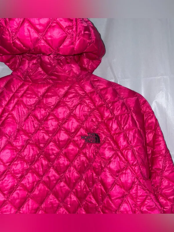 The‎ North Face Thermoball Eco Hooded Jacket Pink Quilted Puffer Women's Medium - Image 5