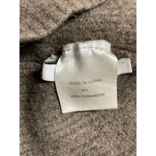 Quince Women's Brown 100% Cashmere Ribbed Knit Winter Snow Bonnet Beanie M/L - Image 3