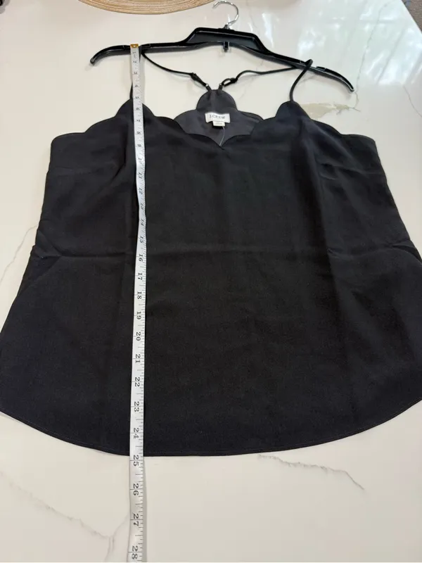 J. Crew Racerback Scallop Neck Cami Top - Black Size 10 NWT - Image 9