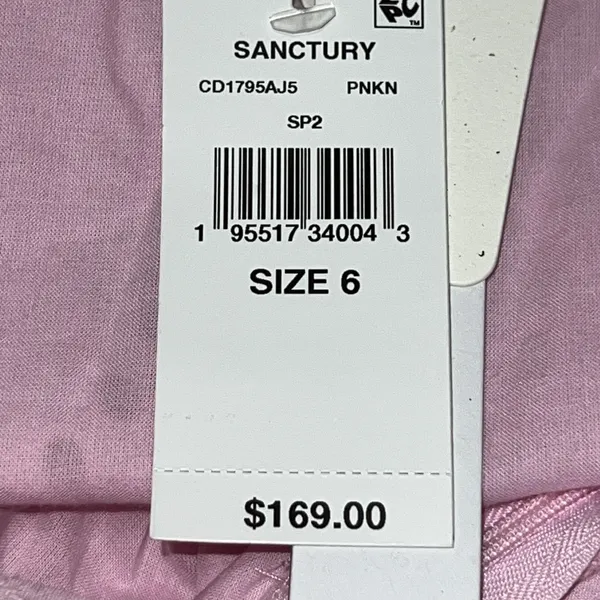 Sanctuary Pink Eyelet Maxi Dress Puff Sleeve Tiered Cotton Blend Size 6 V Neck - Image 9