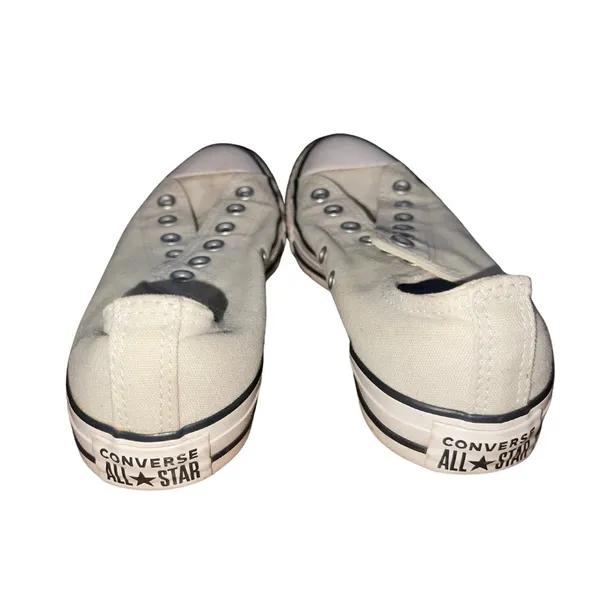 Women's White Converse Chuck Taylor All Star Low-Top Sneakers Size 8 - Image 3