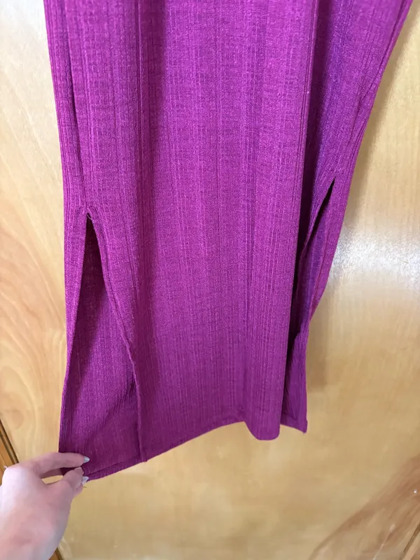 Shein Split Hem Magenta Glitter Cami Bodycon Dress - Image 5