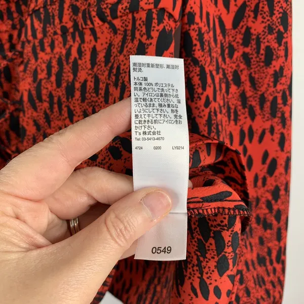 Topshop Size 12 Top Red Leopard Print Ruched Prairie Corset Long‎ Sleeve Women’s - Image 10