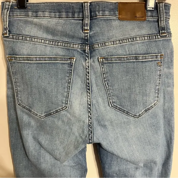 Madewell‎ Cali Demi Boot Jeans Distressed Hem Size 26 Button Fly Stretchy - Image 12
