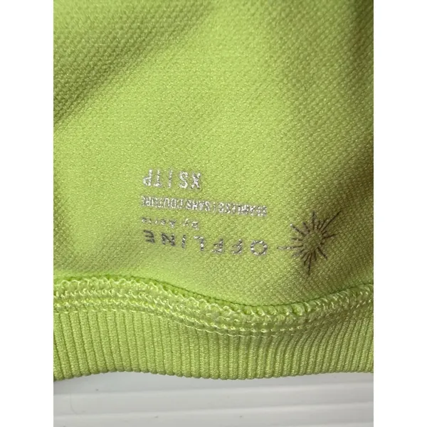 Offline by‎ Aerie Seamless Ribbed Crop Top Neon Lime Green XS TP Athletic - Image 2