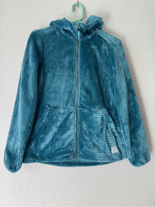 Free Country Plush Hooded Jacket in Teal - Image 4