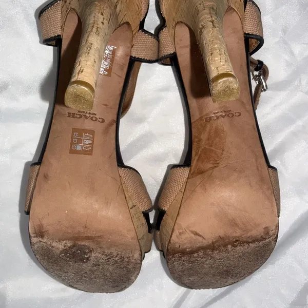 Coach Black Brown Platform Sexy Open Toe Strappy Dancer Stiletto Heel Sandal 10 - Image 10