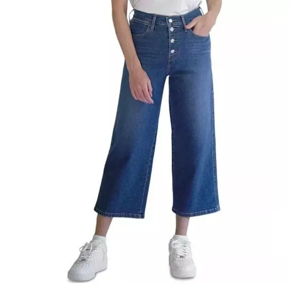 NEW Levi’s Mile‎ High Cropped Wide Leg Jeans Sz 30 Womens - Image 2