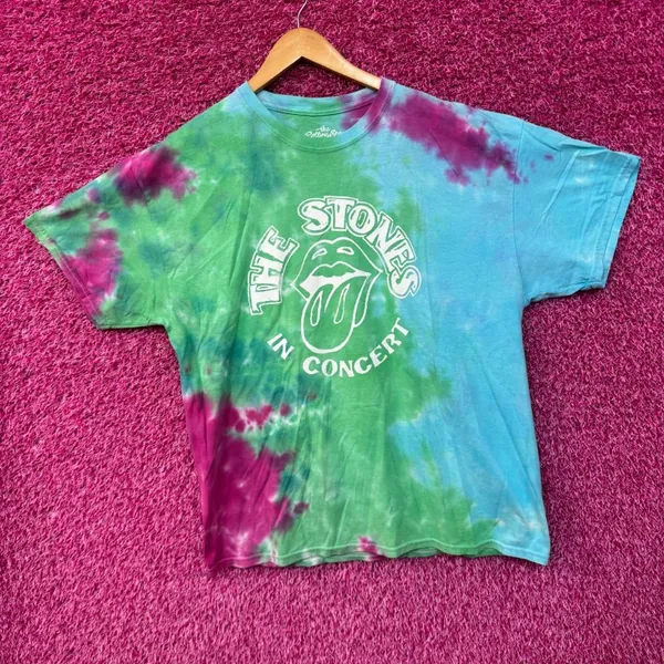 The Rolling Stones Hot Lips In Concert Rock Band Tie Dye XL - Image 3