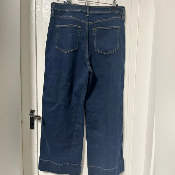 Loft High Waist Wide Leg Dark Wash Jeans size 8 - Image 2