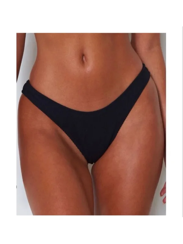 NWT White Fox Boutique Del Marco Bikini Bottom Black Ribbed- Size XL - Image 2