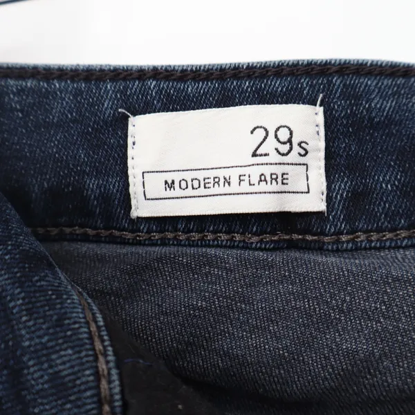 Gap 1969 Modern Flare Jeans Dark Wash Stanton Blue Denim 29s Fall 2013 - Image 2