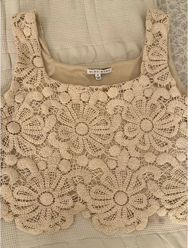 Miou muse top and skirt set Tan Size M - Image 2