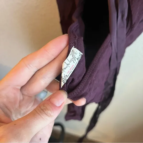 Free People Dark Purple Lace Back Bodysuit - Image 4