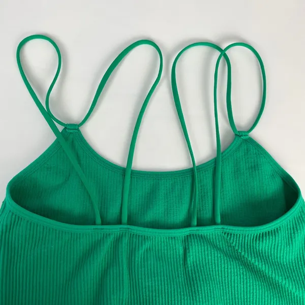 Colsie Brami Ribbed Bralette Women Size Small Green Stretchy Comfortable Strappy - Image 6