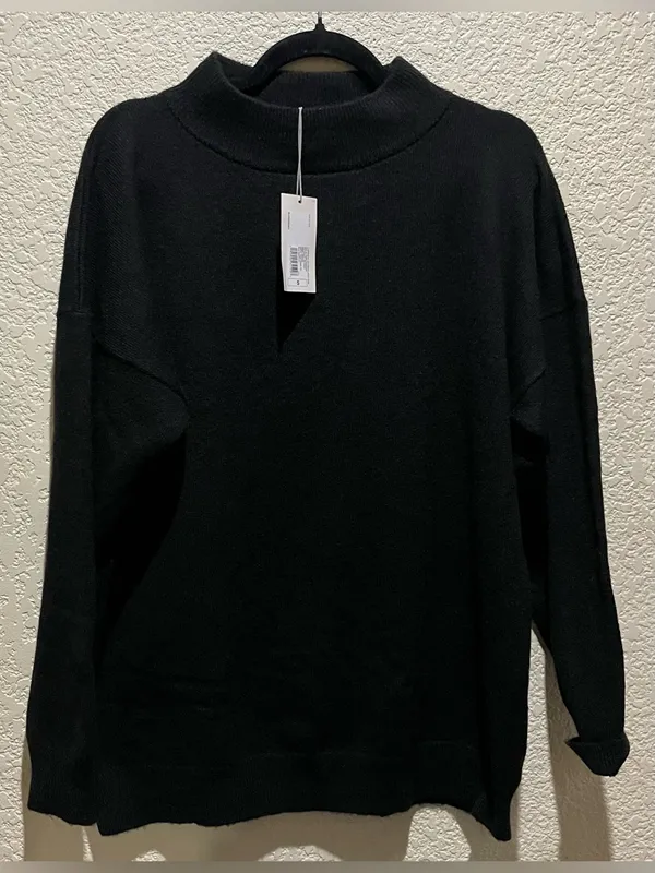 A New Day Classic Black Mock-Neck Women's Sweater Size S NWT - Image 2