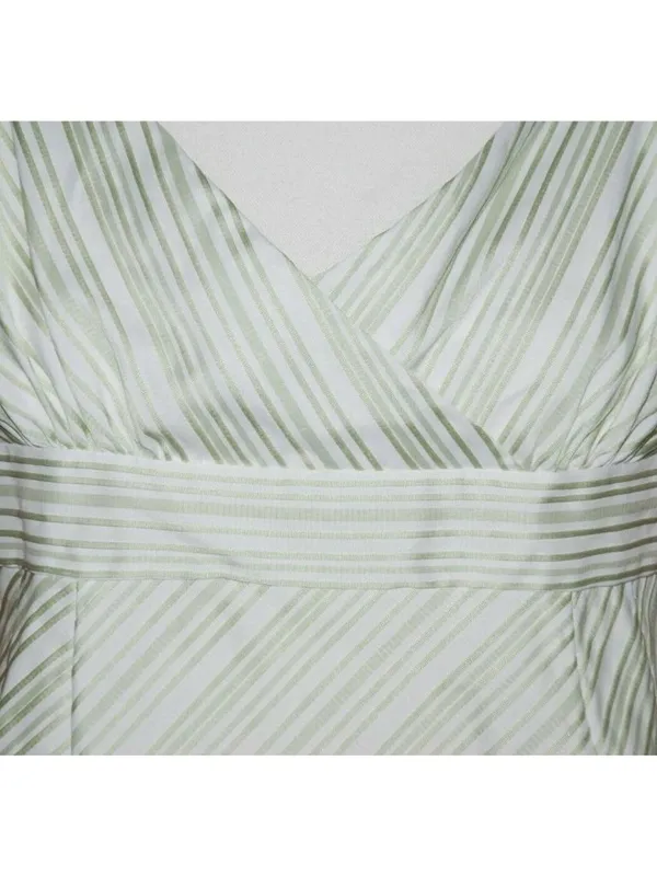 Motherhood Maternity Green & White Striped Sleeveless Empire Waist Dress Size L - Image 3