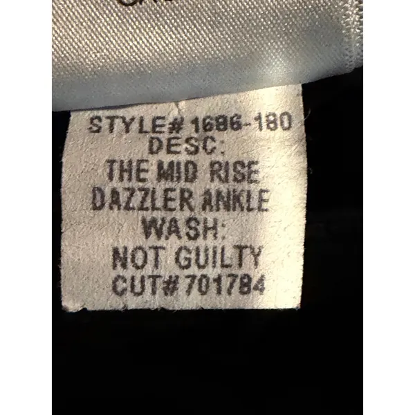 Mother The Mid Rise Dazzler Ankle Jeans‎ Not Guilty Black Raw Hem Straight SZ 23 - Image 6