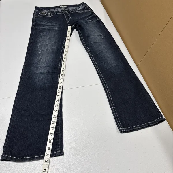 Do Denim Women's Juniors Size 5/32" Jeans Blue Denim Flap Pocket Studed Cowgirl - Image 8