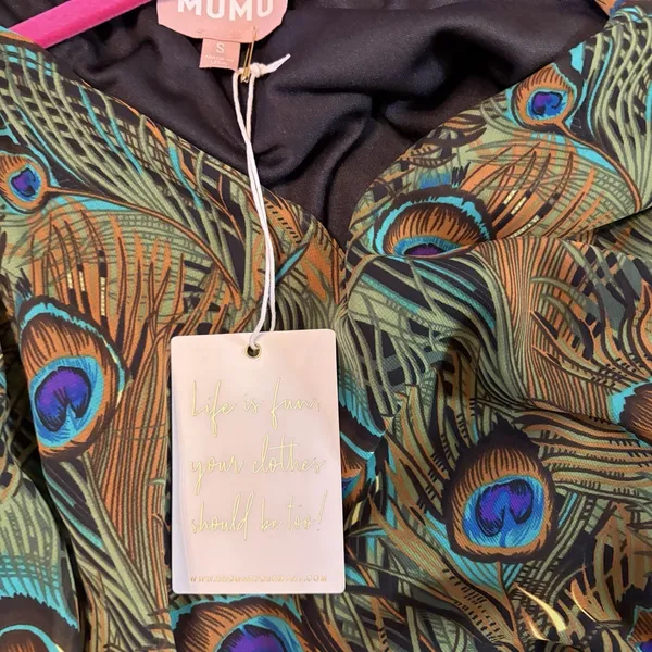 NWT Show Me Your Mumu JUANA TASSEL TUNIC Small‎ Peacock Animal Artsy Boho Flowy - Image 3
