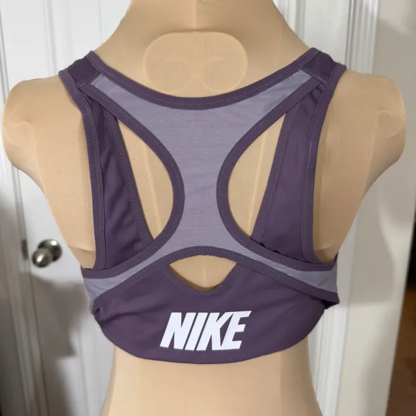 3149 | Nike Dri-FIT Shape High Support Padded Zip Front Sports Bra Purple Large - Image 2