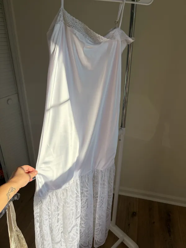 HYPEACH White Silk Slip Dress - Image 3
