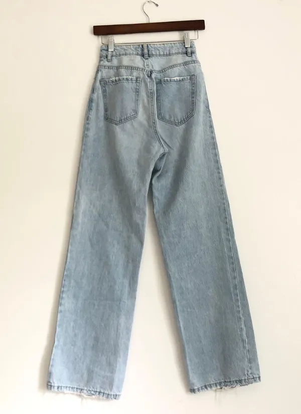 Garage high waisted wide leg light wash jeans - Image 4