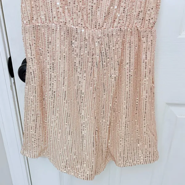 D&M Sequin Gold Romper Size M - Image 6