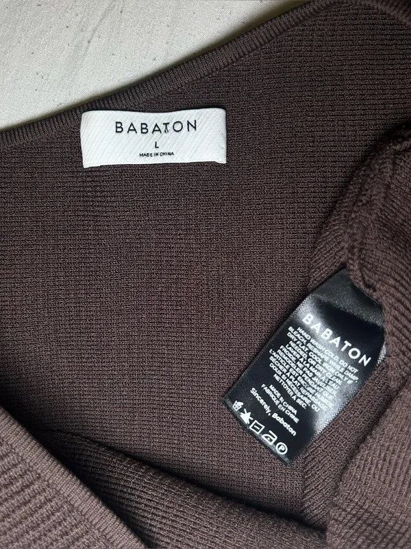 Aritzia Babaton Brown One Shoulder Sculpt Knit Cropped Tank Top Women’s Sz Large - Image 5