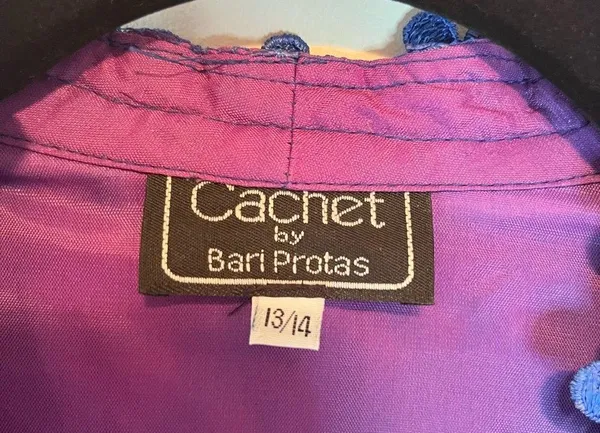 Vintage 80s Size 13/14 Cachet by Bari Protas Lace Embellished Victorian Jacket - Image 11