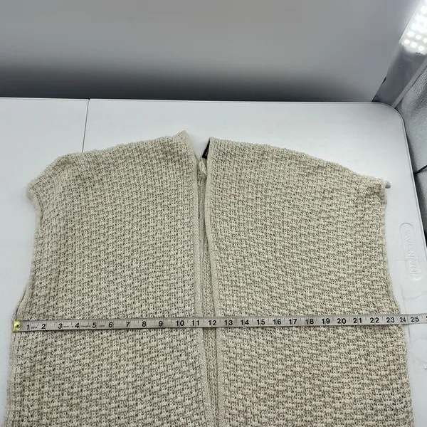 Torrid Sz 1X Cardigan Sweater Open Front Open Knit Fringe Oversized Boho Beige - Image 5