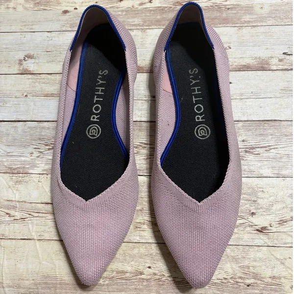 Rothy's The Point Slip-on Flats Size 8.5 Petal Pink Washable Comfort - Image 4