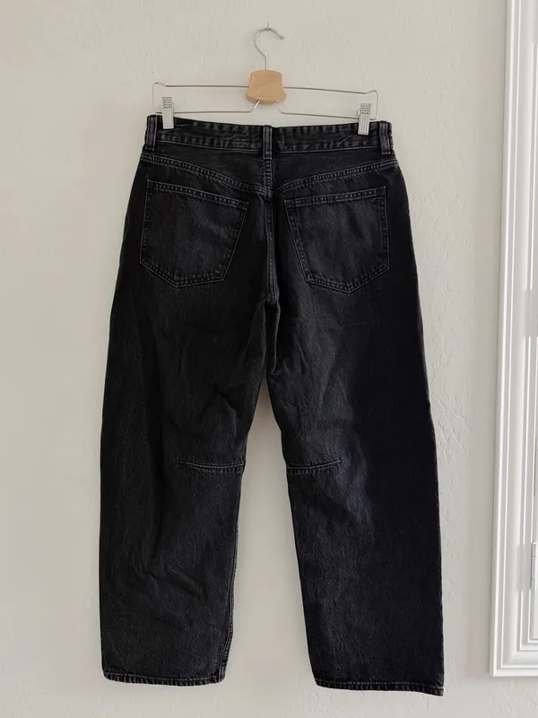 NEW Madewell The Darted Barrel-Leg Jean in Washed Black Women’s Jeans Size 27 - Image 8