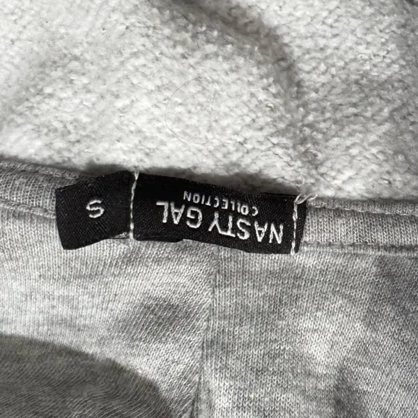 Nasty Gal Varsity League Pocket Detail Hoodie Grey Women’s Small - Image 3