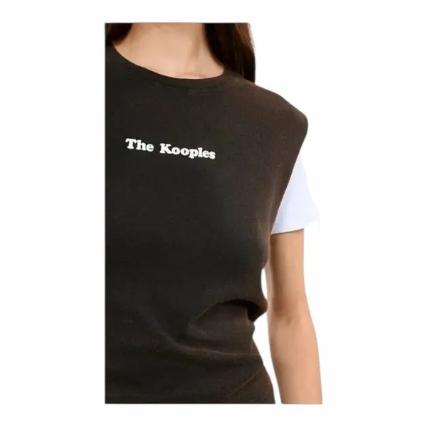 The Kooples Brown White Logo Ringer T-Shirt Women’s Size 1 NWT Retro Inspired - Image 11