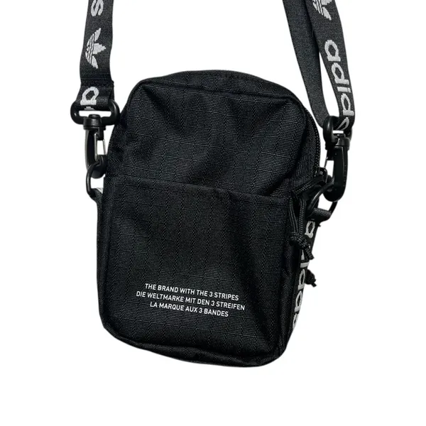 Adidas Originals Trefoil Festival Crossbody Bag Black Logo Webbed Strap Pouch - Image 4