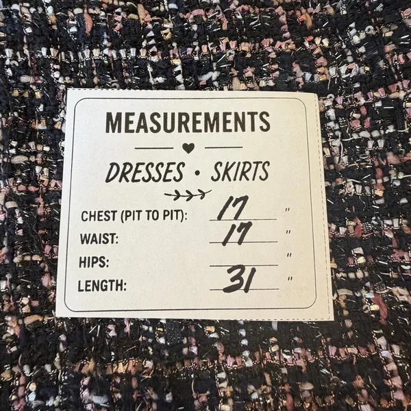 Metallic Tweed Plaid Shift Mini Dress Mod 60s Forever 21 Pink Black Womens S - Image 3